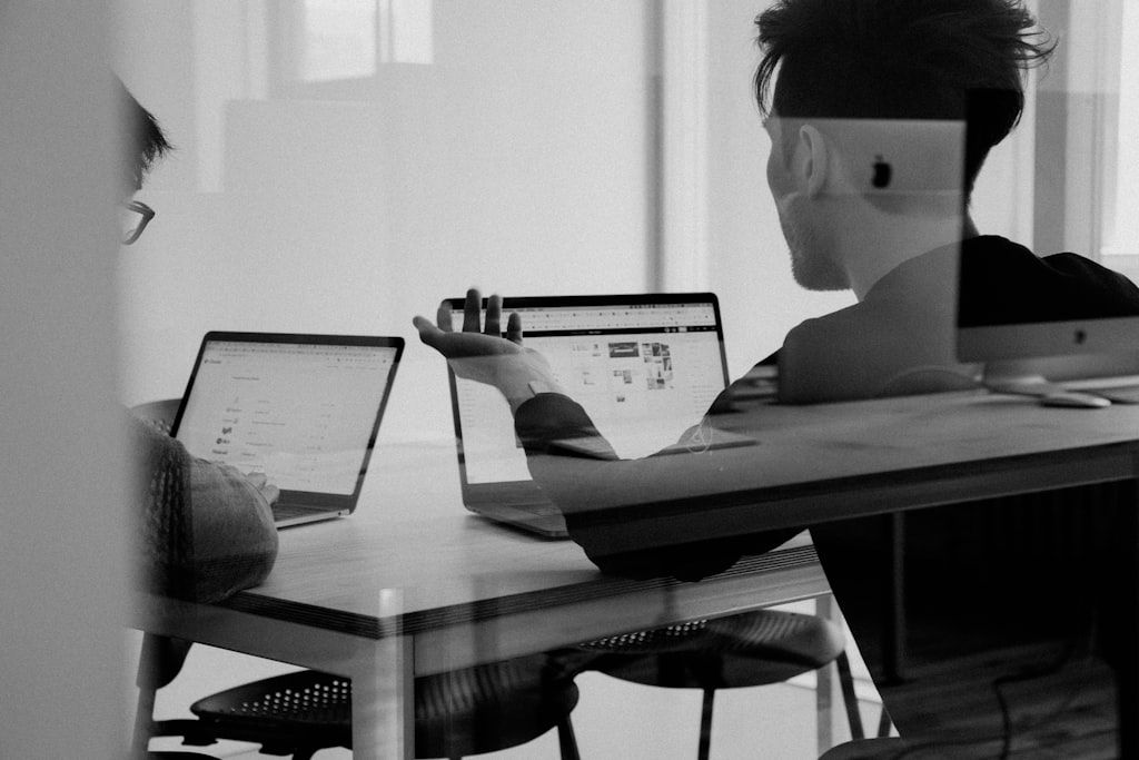 corporate team collaborating in office